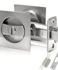 Brushed Nickel Pocket Door Lock With Privacy For Sliding And Bifold Doors Durable Double Sided Privacy Lock For Bathrooms Bedrooms And Offices Fits 1-3/8 Inch Doors With 2-3/8 Backset Easy Install Modern Home Upgrade
