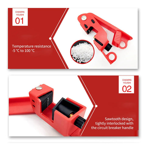 Six Piece Circuit Breaker Lockout Device Set With 12mm Grip And Serrated Jaws Lockout Tool for temperature resistance and interlock