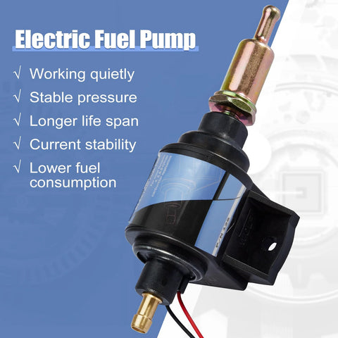 Universal Self Priming Fuel Pump For Cars And Trucks, Four To Seven Psi, Thirty Five GPH, Five Sixteenth Inch Inlet And Outlet, Gasoline Only, Not For E85 Or Ethanol, Electric Fuel Transfer Pump