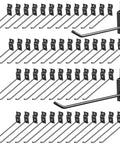 100 Pack Slatwall Hooks For Slat Wall Panels Heavy Duty Metal Hangers Set In Black 6 And 8 Inch displayed in groups