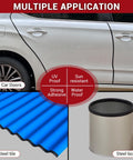Self Adhesive EPDM Rubber Edge Trim U Channel Edge Protector For Sharp Sheet Metal Edges And Car Doors Black 10 Ft shown on car door, steel box, and tile application with multiple benefits highlighted.