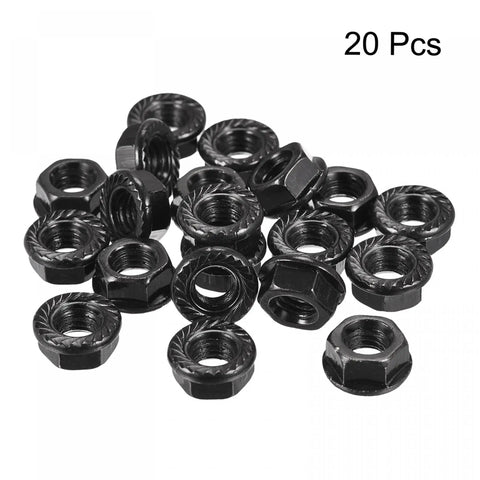 M8 Serrated Flange Hex Lock Nuts, Beefy Carbon Steel With Black Oxide Coating, Ninja Tight Self Locking Fasteners, Hella Durable Auto Hardware, 20 Piece Toolkit Essential For Quick Fixes And Garage Grind