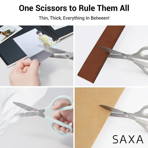 7 Inch All Purpose Scissors With Hybrid Arch Stainless Steel Blade For Sharp Workhorse Heavy Duty Cutting In Office Home School And Craft Projects Durable ABS Grip For Comfortable Use And Long Lasting Performance, cutting paper and leather