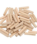 Fifty Pieces Wooden Dowel Pins Three Eighths Inch By One And Three Quarters Inches Grooved Fluted Dowels For Woodworking Furniture Making Craft Projects DIY, pile of 3/8 x 1-3/4 in solid wood pins