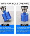 Tips for using Real Heavy Duty 12 Piece Diamond Hole Saw Kit For Tile Concrete And Marble with blue diamond drill bits.