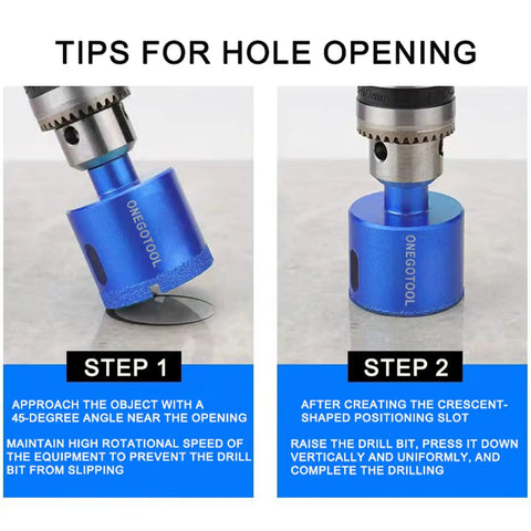 Tips for using Real Heavy Duty 12 Piece Diamond Hole Saw Kit For Tile Concrete And Marble with blue diamond drill bits.