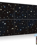 Large Self Adhesive Soundproof Acoustic Wall Art Panels With High Definition UV Print And Stylish Abstract Design For Bedroom Living Room And Home Office Easy Diy Installation No Drilling Required 72 By 48 Inches 6 Piece Set featuring a starry design.
