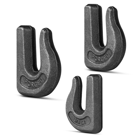 Heavy Duty Three Eighths Inch Grade Seventy Clevis Grab Hooks For Tractor Bucket Weldable Chain Hooks For Pulling And Lifting Rugged Workhorse Forged Steel