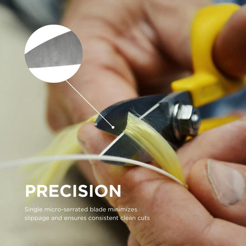 KS 1 Yellow Fiber Optic Kevlar Scissors For Cable Prep And Installations, Micro Serrated Blade Delivers Fray Free Kevlar Cuts, Portable Heavy Duty Cable Cutter For Technicians Electricians And Installers 5.5 Inch