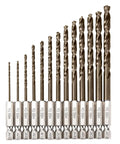 Boss Cobalt Drill Bit Set For Metal And Hardened Steel With M35 HSS Bits 13 Piece One Sixteenth To One Quarter Inch Twist Bits