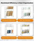 Heavy Duty Wire Carton Cart Rolls Smooth As Butter With Two Sturdy Shelves For Packing Stations warehouse organization on wheels