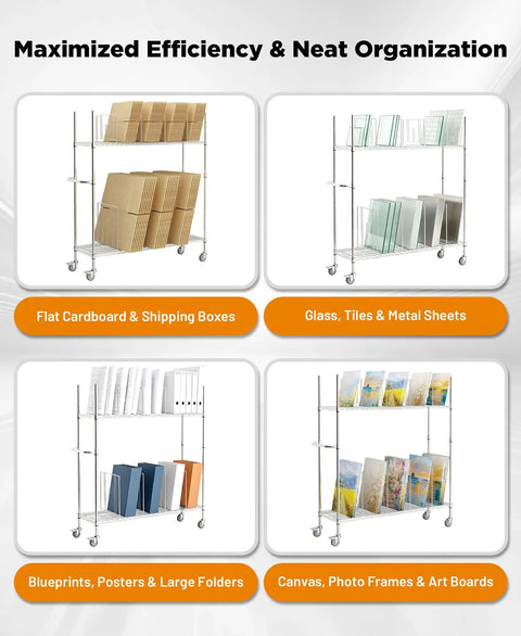 Heavy Duty Wire Carton Cart Rolls Smooth As Butter With Two Sturdy Shelves For Packing Stations warehouse organization on wheels