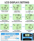 MPPT Solar Charge Controller 12-24V Auto Switch For Lead-Acid And Lithium Batteries 30A Industrial-Grade Main Chip LCD