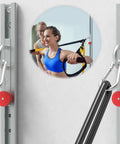 Bombproof Resistance Band Wall Anchor With Automatic Locking Function And Stainless Steel Construction supporting workout bands in home gym.