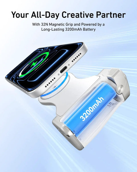 Magnetic Imaging Master Grip Boss Level Phone Camera Grip With 3200mAh Battery Wireless Shutter Button on iPhone MagSafe