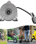 Daily Driver 24 Volt 500 Watt Gear Reduction Brushed DC Motor front view, metal casing, designed for electric bikes and scooters.