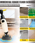 Commercial Walk Behind Floor Scrubber Machine With 17 Inch Cleaning Width Lightweight 44 Lb Electric Floor Washer Dryer