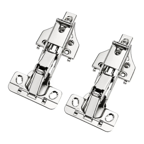 Heavy Duty 175 Degree Face Frame Cabinet Hinges For Full Overlay Kitchen Doors Universal 45Mm And 48Mm Mounting Plate set in chrome finish.