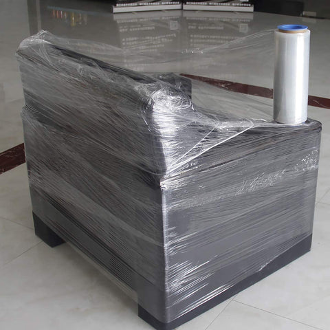 Heavy Duty 12 Inch Stretch Film With Insane Clarity Smooth Glide Self Adhering Shrink Wrap For Moving And Pallets 1000 Feet of wrapped furniture
