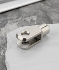 Eight Pieces M8x1.25 Right Hand Thread Clevis Fork End Long Joint Zinc Plated Steel For Hydraulic Systems Farm Machinery And Construction Gear Heavy Duty Linkage For Rigs And Equipment, close-up