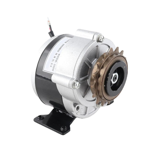 12V 250W DC Brush Motor with Gear Reduction, 2950 RPM, 16 Tooth Sprocket, Aluminum Alloy Shell, Copper Coil for bikes and scooters