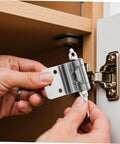 Cabilock 8pcs soft-close inset cabinet hinges; silver metal for kitchen cabinet doors.