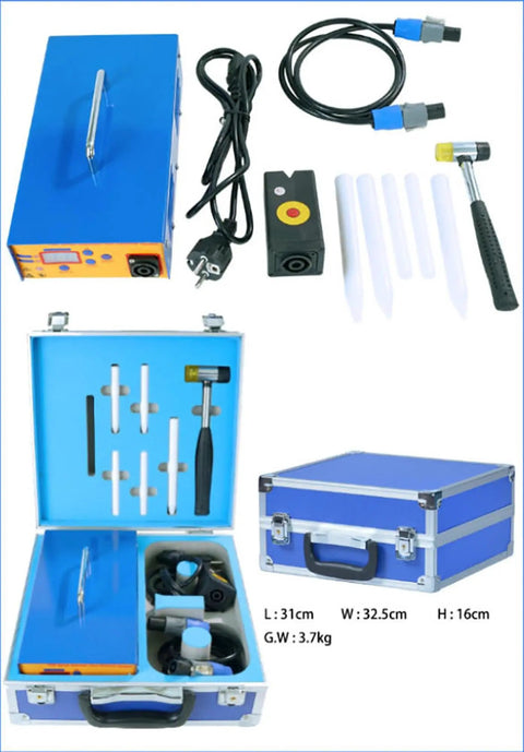 Pro Grade Paintless Dent Repair Kit For Auto Body, 1380W Portable Suitcase Magnetic Induction Dent Removal Tool components