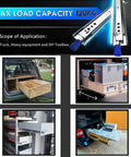 Heavy Duty Drawer Slides With Lock In Out 53mm Rails Full Extension Ball Bearing Runners 3 Fold in vehicle installations