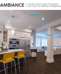 Modern kitchen with 4 Inch Ultra Thin Square LED Recessed Lighting Kit, showing 3500K and 5000K color temperature options.
