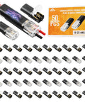 50 Pcs D2 Quick Connect Wire Connectors For LED Strip Lights Two Pin With Locking Buckle No Tools Needed One Step Connection 18 22 AWG