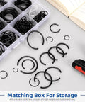 DIY Ready 322 Piece Metric Round Wire Snap Ring Kit 7mm To 30mm Internal Circlips in clear case with tool on table