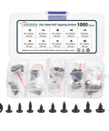 Heavy Duty 304 Stainless Steel Phillips Pan Head Self Tapping Screw Assortment Kit 1000 Pieces M1 To M1.7 in organizer box