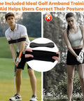 Golf Wrist Brace And Swing Trainer for Ambidextrous Use demonstrated by male and female golfers with posture aid included
