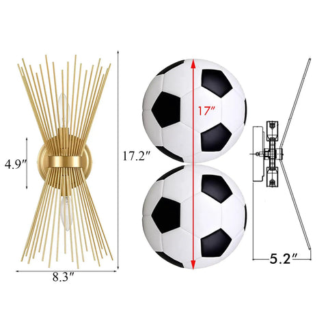 Dimensions of brass vanity light mid century starburst wall sconce with two light modern wall mounted bath fixture