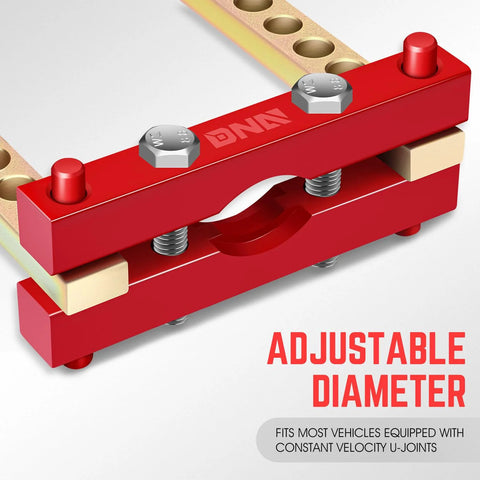 DNA Motoring CV joint puller tool, red adjustable 9-hole plate for vehicle U-joint removal
