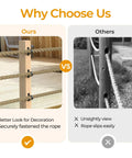 Comparison of rope fences with and without 4 Pack 2 Inch Rope End Snap With Cross Screw For Hemp Rope Fencing And Deck Railing Kit