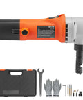 Sheet Metal Nibbler Power Cutter 550W Pro Electric Tool with accessories, 2200 RPM, 360 Degree Rotating Head for cuts in various materials.