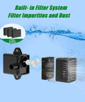 Built-in filter system with 3 filter cottons for solar powered glass panel fountain for bird bath no battery required