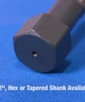 Close-up of bridge reamer with hex shank, high speed steel. Visible text shows shank availability.
