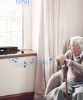 Strong Magnetic Base FM Radio Antenna Telescopic For Indoor Home Theater Receivers With Bluetooth HD FM on a window ledge