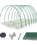 40 Piece Fiberglass Greenhouse Hoops Kit For Raised Beds With Ground Stakes Connectors And Clips DIY Grow Tunnel
