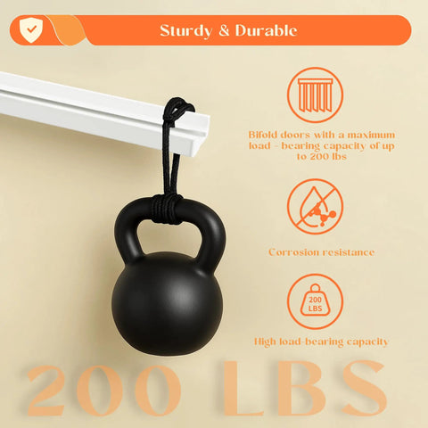 Bifold Closet Door Track Replacement Kit With Pivots, Guide Wheel, Brackets, 200 lbs weight demonstration