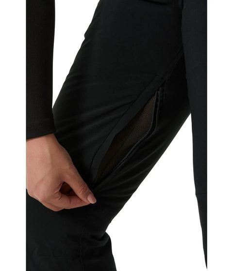 Close-up of vent zipper details on Alphelia 2.0 Women's Ski Pants Insulated Waterproof Snow Trousers Black 990 X Small