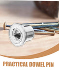 Steel Dowel Center Transfer Plugs Kit With Pins for Pro Level Drill Alignment on wooden surface with nails