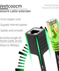 Cat6a Shielded Ethernet Extension Cable 20 Feet Upward Angled RJ45 Patch Cable Male To Female Connector SFTP Network Cord