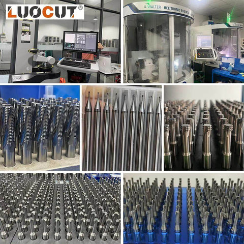 LUOCUT 5-piece metric carbide thread milling cutters for aluminum, D3.15×pitch 0.5–0.8 mm, 60° thread angle.