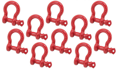 Anchor Shackle Forged Carbon Steel With Alloy Screw Pin Five Eighths Inch Beefy Heavy Duty D Ring Pack of Ten