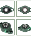 Ten Pack UCFL202 10 Pillow Block Bearings With Five Eighth Inch Bore mounted two-bolt self-aligning cast iron blocks