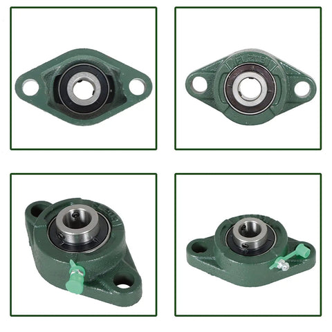Ten Pack UCFL202 10 Pillow Block Bearings With Five Eighth Inch Bore mounted two-bolt self-aligning cast iron blocks