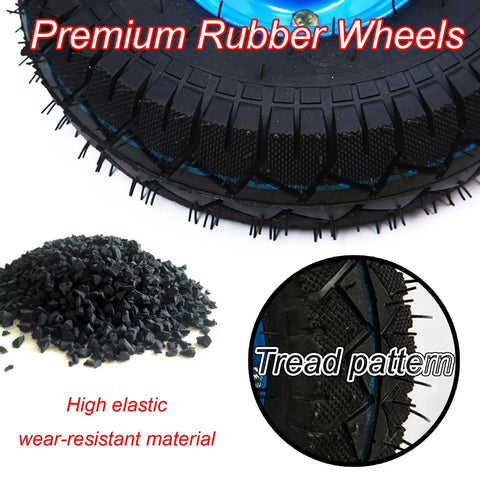 Premium Heavy Duty Fixed Caster Wheels With Thick Rubber Tires Eight Inch And Ten Inch Industrial Rollers showing tread pattern and material.
